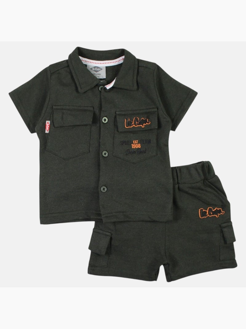 Lee Cooper - Conjunto camisa y short bebé niño Caqui - Kiabi