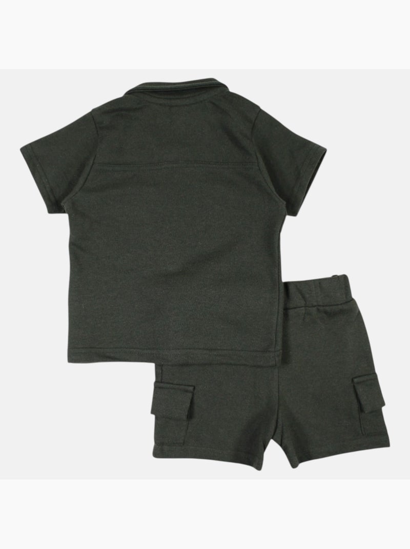 Lee Cooper - Conjunto camisa y short bebé niño Caqui - Kiabi