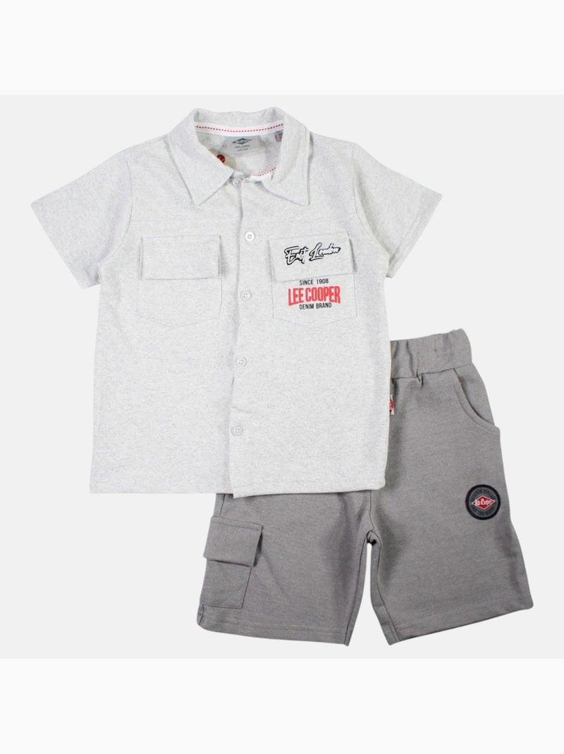 Lee Cooper - Conjunto camisa y short bebé niño Gris - Kiabi