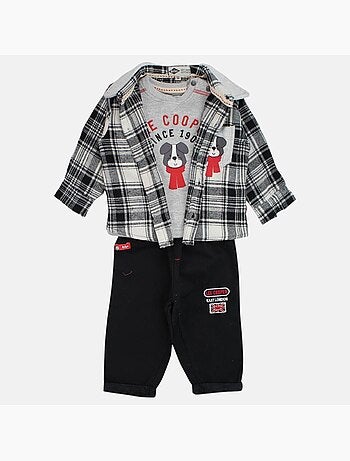 Lee Cooper - Conjunto camiseta de manga larga con chaqueta y pantalón bebé