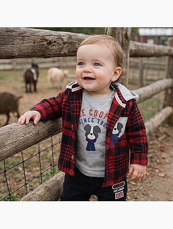 Lee Cooper - Conjunto camiseta de manga larga con chaqueta y pantalón bebé