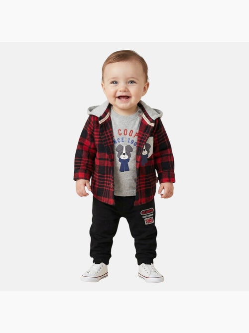 Lee Cooper - Conjunto camiseta de manga larga con chaqueta y pantalón bebé - Kiabi Lee Cooper - Conjunto camiseta de manga larga con chaqueta y pantalón bebé - Kiabi