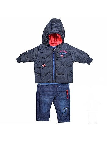 Lee Cooper - Conjunto camiseta manga larga con abrigo y pantalón bebé