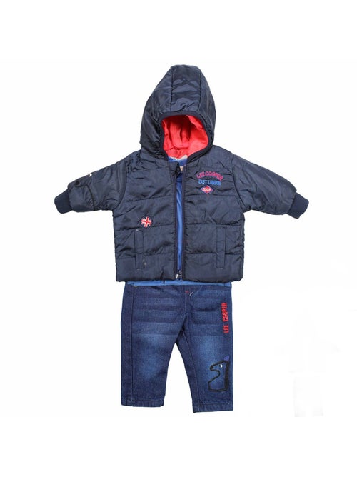 Lee Cooper - Conjunto camiseta manga larga con abrigo y pantalón bebé - Kiabi