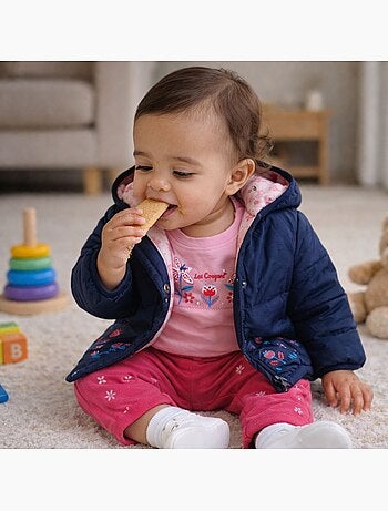 Lee Cooper - Conjunto camiseta y pantalón con chaqueta con capucha bebé niña