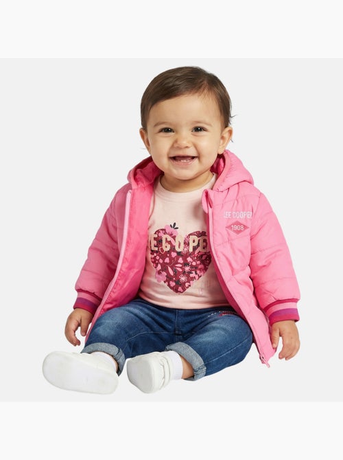 Lee Cooper - Conjunto camiseta y pantalón con chaqueta con capucha bebé niña - Kiabi Lee Cooper - Conjunto camiseta y pantalón con chaqueta con capucha bebé niña - Kiabi