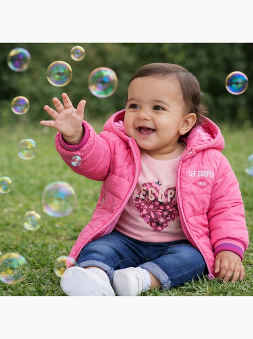 Lee Cooper - Conjunto camiseta y pantalón con chaqueta con capucha bebé niña - Kiabi Lee Cooper - Conjunto camiseta y pantalón con chaqueta con capucha bebé niña - Kiabi