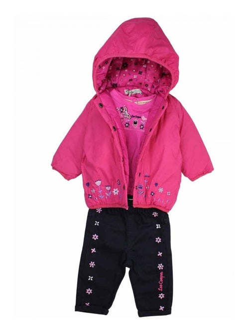 Lee Cooper - Conjunto camiseta y pantalón con chaqueta con capucha bebé niña - Kiabi