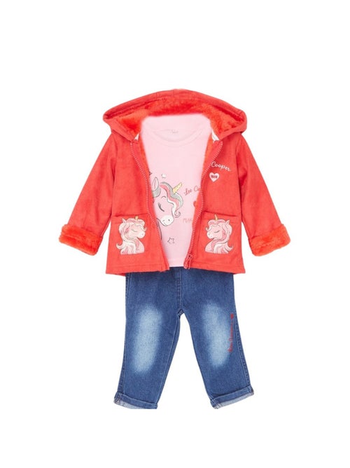 Lee Cooper - Conjunto camiseta y pantalón con chaqueta con capucha bebé - Kiabi