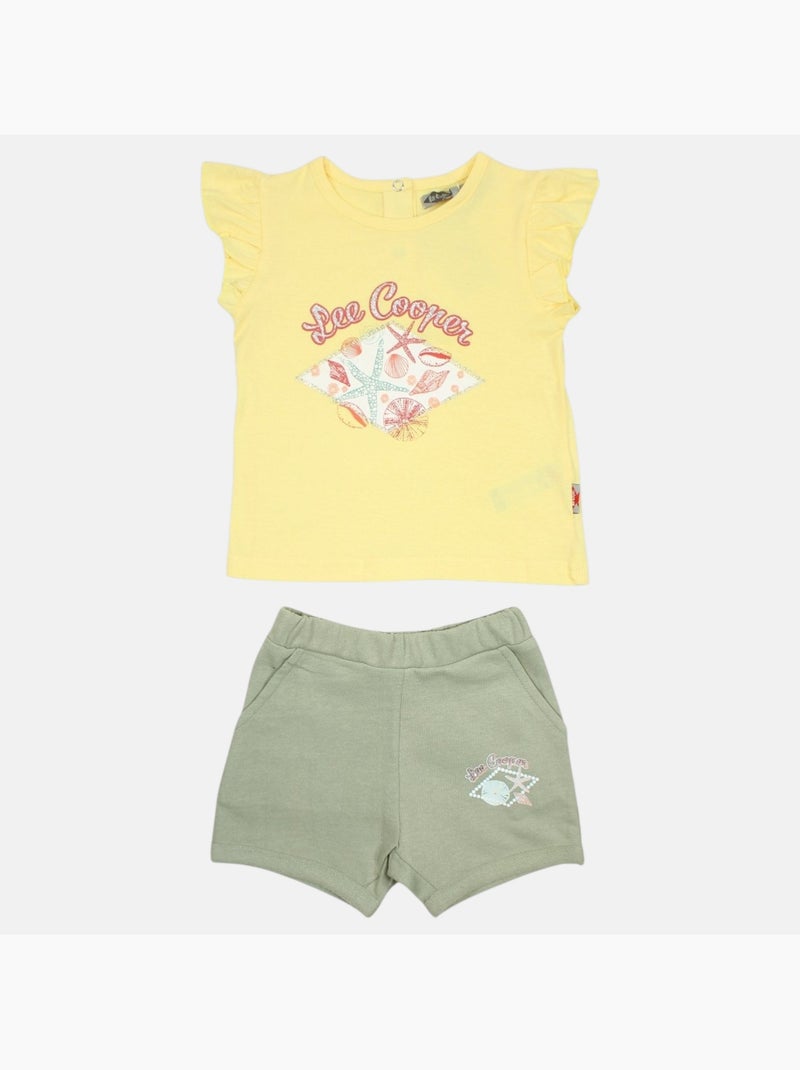 Lee Cooper - Conjunto camiseta y short bebé Amarillo - Kiabi
