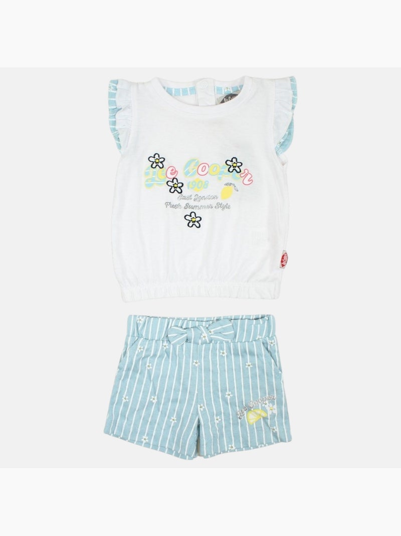 Lee Cooper - Conjunto camiseta y short bebé Azul - Kiabi