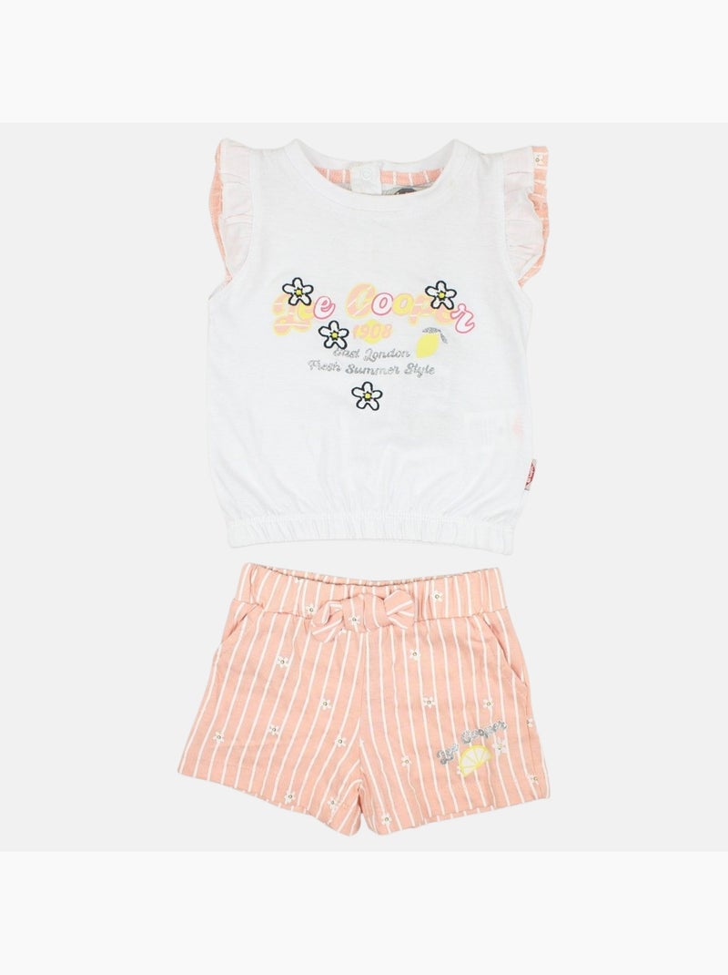 Lee Cooper - Conjunto camiseta y short bebé Naranja - Kiabi