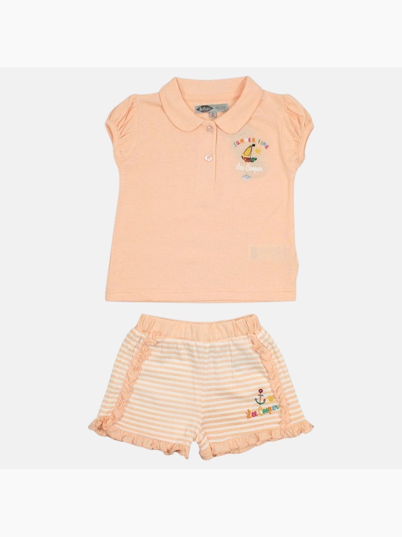 Lee Cooper - Conjunto camiseta y short bebé Naranja - Kiabi