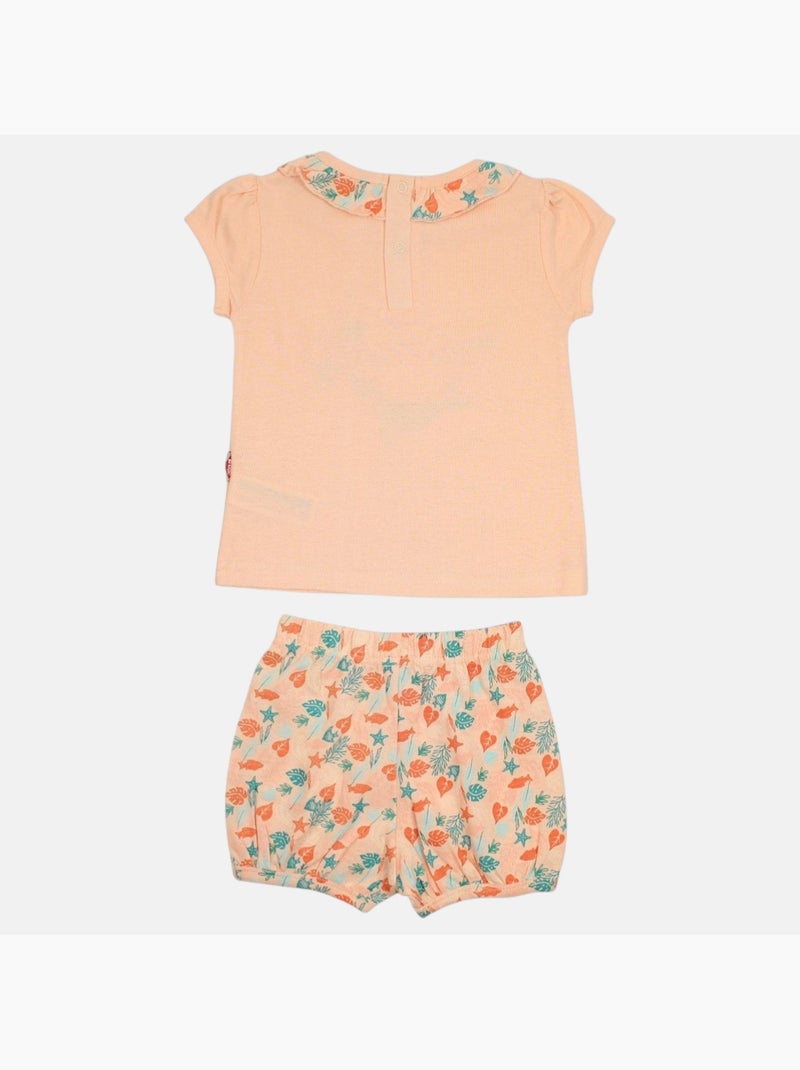 Lee Cooper - Conjunto camiseta y short bebé Naranja coral - Kiabi