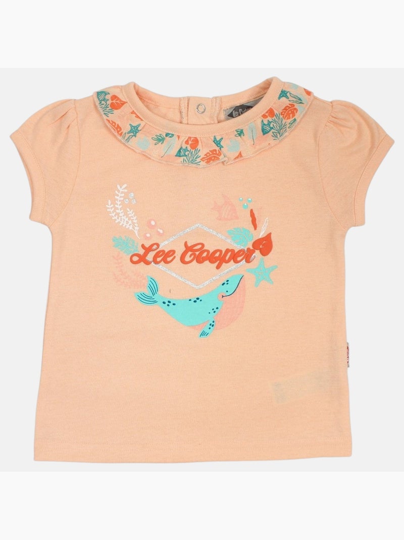 Lee Cooper - Conjunto camiseta y short bebé Naranja coral - Kiabi