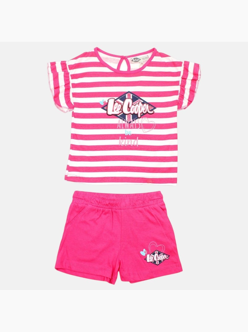 Lee Cooper - Conjunto camiseta y short bebé Rosa - Kiabi
