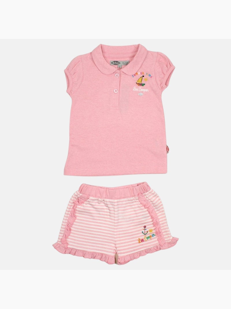 Lee Cooper - Conjunto camiseta y short bebé Rosa - Kiabi