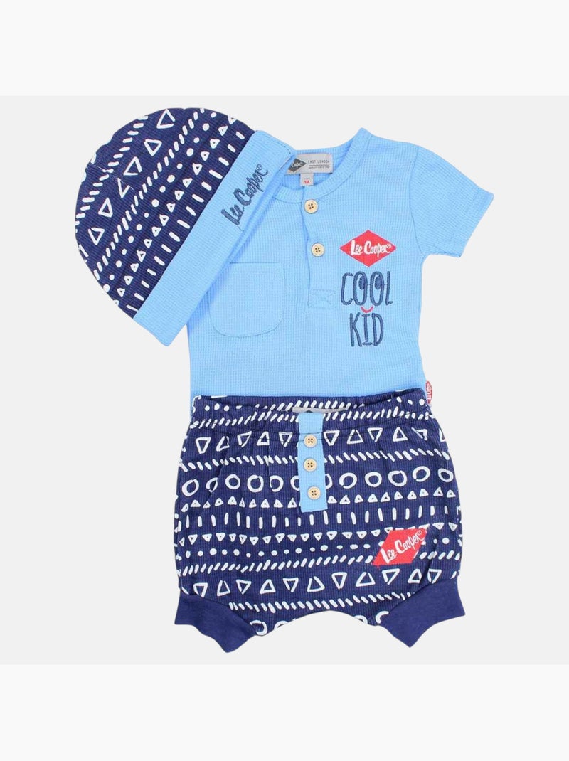 Lee Cooper - Conjunto camiseta y short con gorro bebé Azul - Kiabi