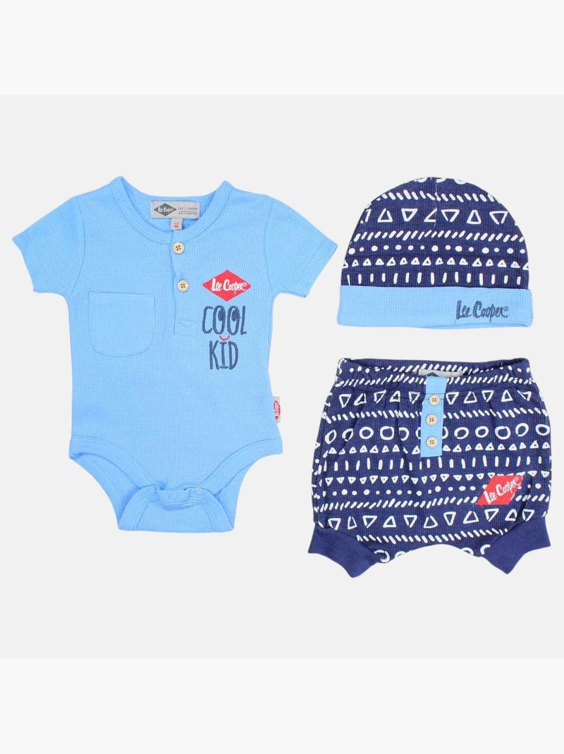 Lee Cooper - Conjunto camiseta y short con gorro bebé Azul - Kiabi