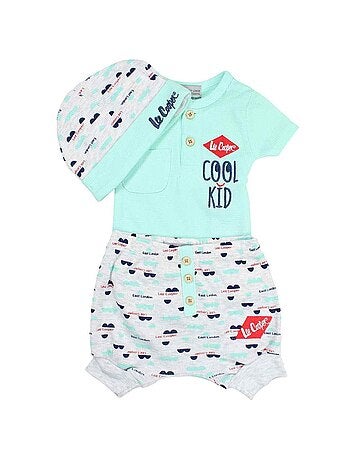 Lee Cooper - Conjunto camiseta y short con gorro bebé