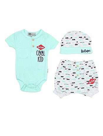 Lee Cooper - Conjunto camiseta y short con gorro bebé