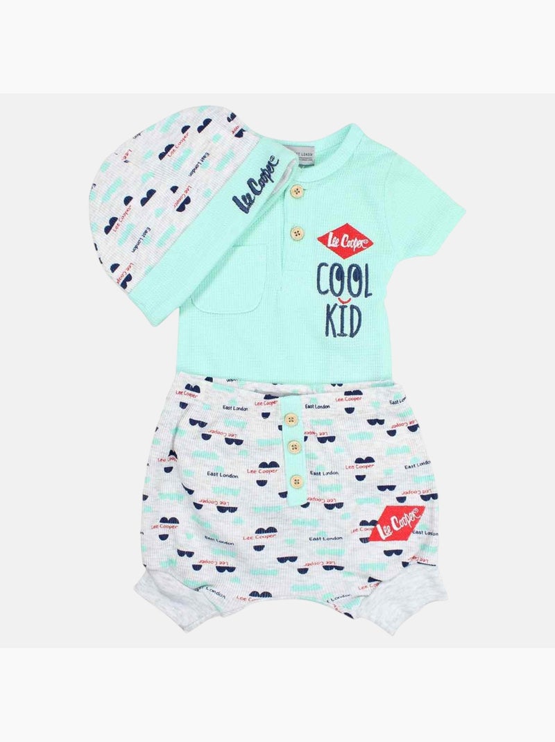 Lee Cooper - Conjunto camiseta y short con gorro bebé Gris - Kiabi