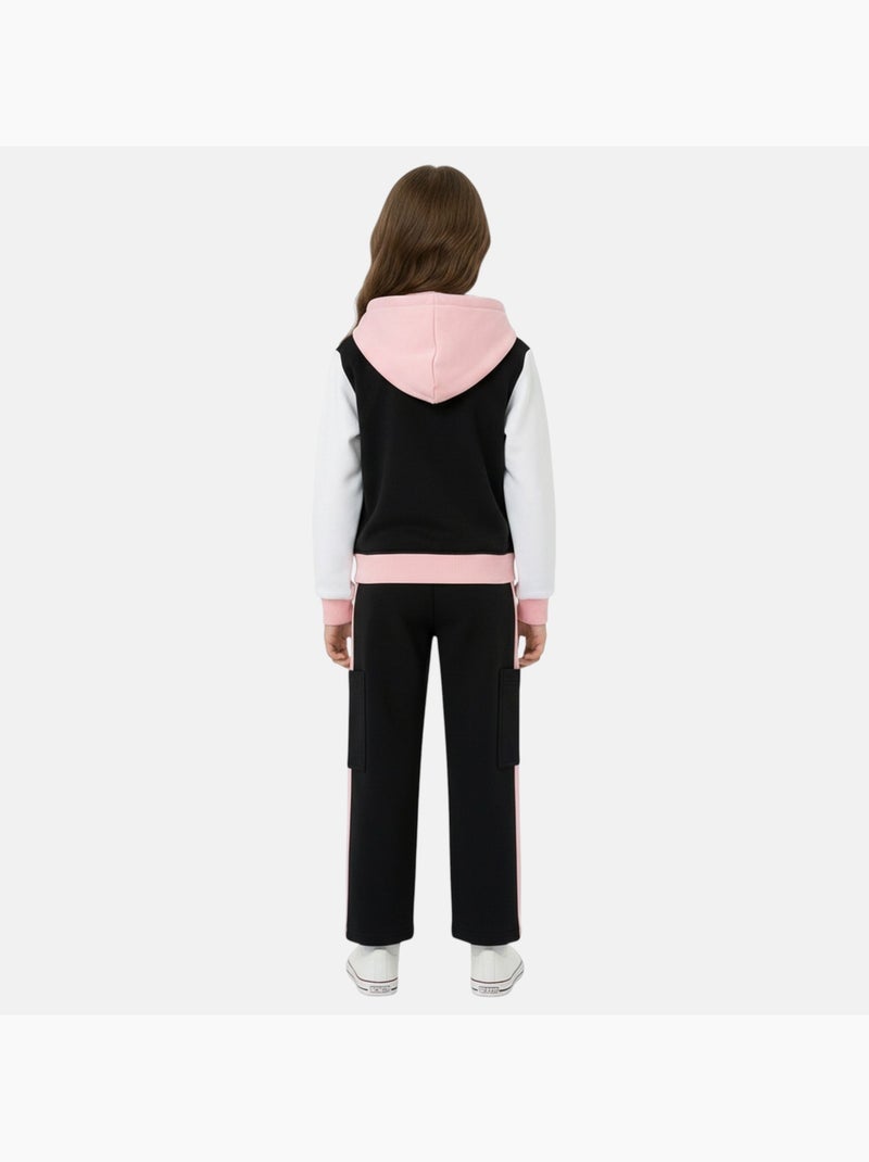 Lee Cooper - Conjunto chándal niña con una chaqueta de manga larga y un pantalón jogging Negro - Kiabi