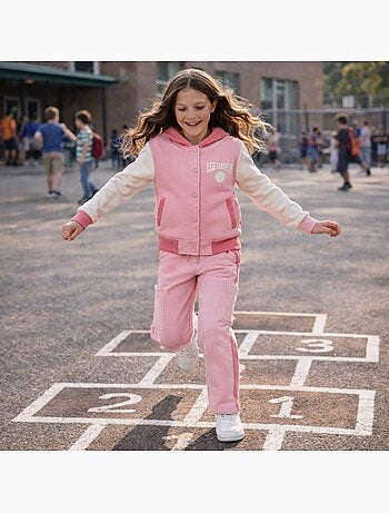 Lee Cooper - Conjunto chándal niña con una chaqueta de manga larga y un pantalón jogging