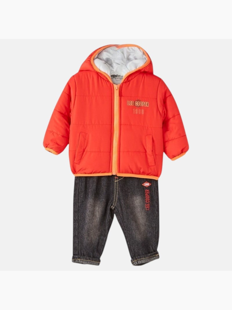 Lee Cooper - Conjunto chaqueta con capucha y pantalón bebé Rojo - Kiabi