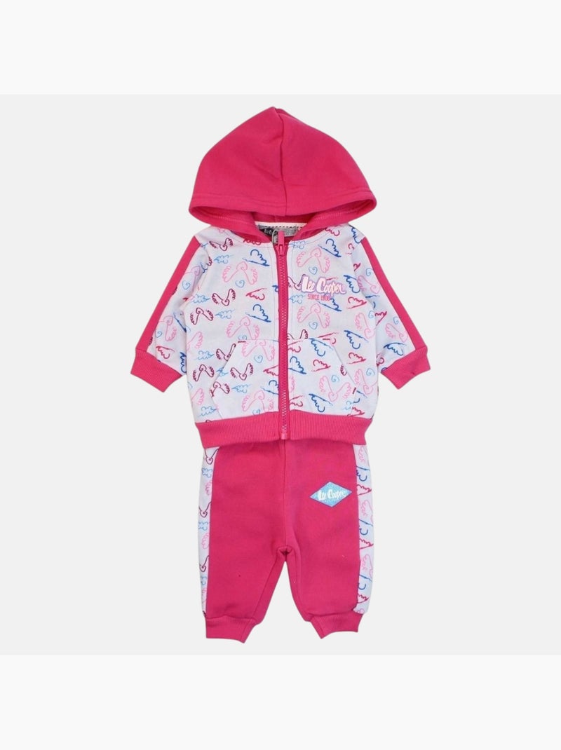 Lee Cooper - Conjunto chaqueta con capucha y pantalón de jogging bebé niña Rosa fucsia - Kiabi