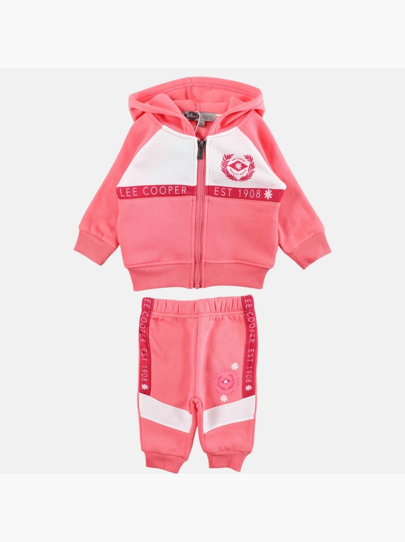 Lee Cooper - Conjunto chaqueta con capucha y pantalón de jogging bebé niña Rosa - Kiabi