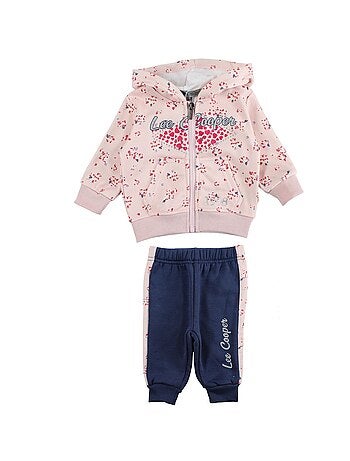 Lee Cooper - Conjunto chaqueta con capucha y pantalón de jogging bebé niña