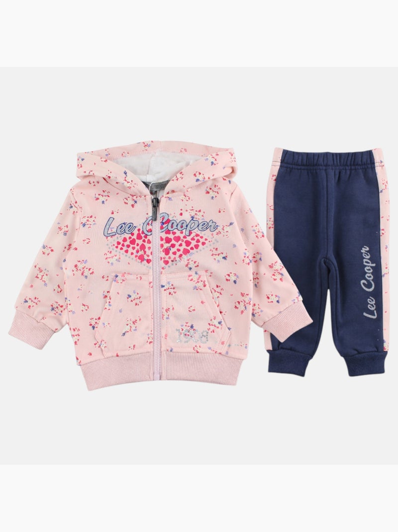 Lee Cooper - Conjunto chaqueta con capucha y pantalón de jogging bebé niña Rosa - Kiabi
