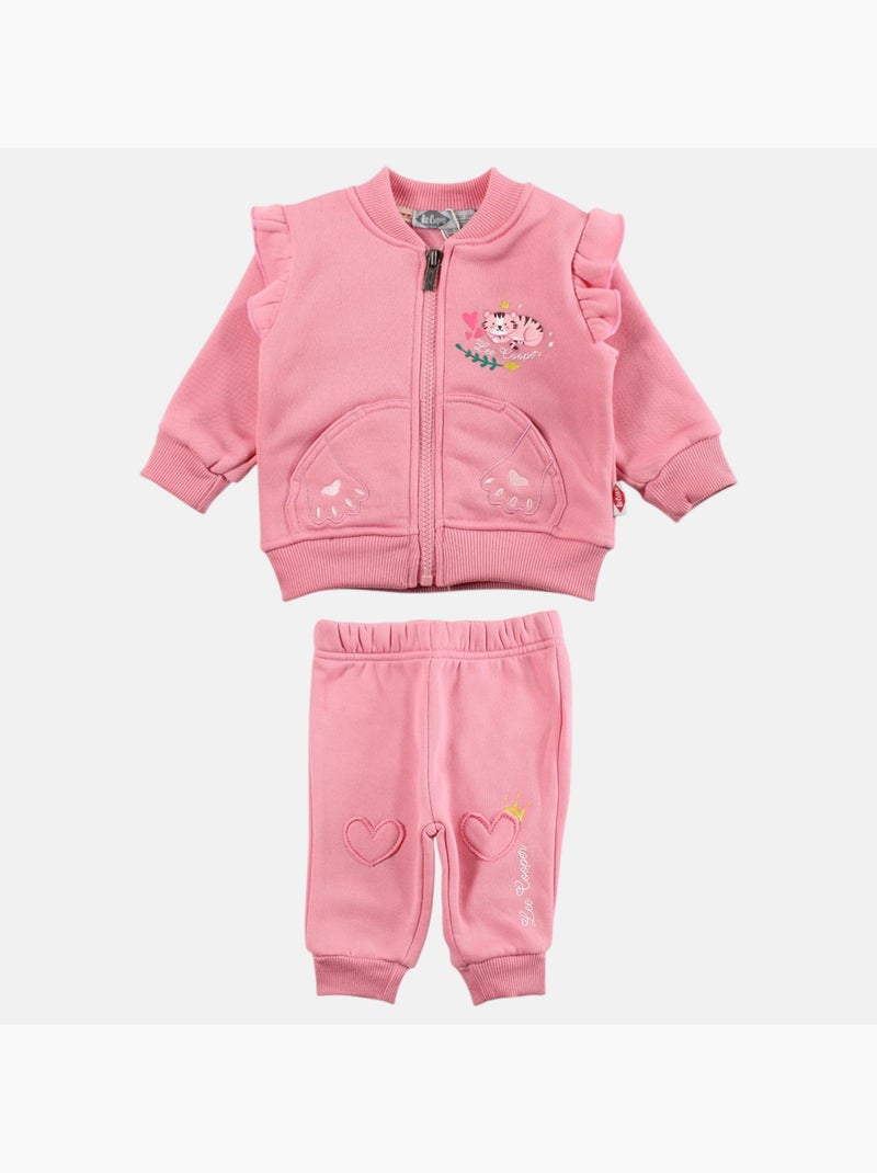 Lee Cooper - Conjunto chaqueta y pantalón de jogging bebé niña Rosa - Kiabi