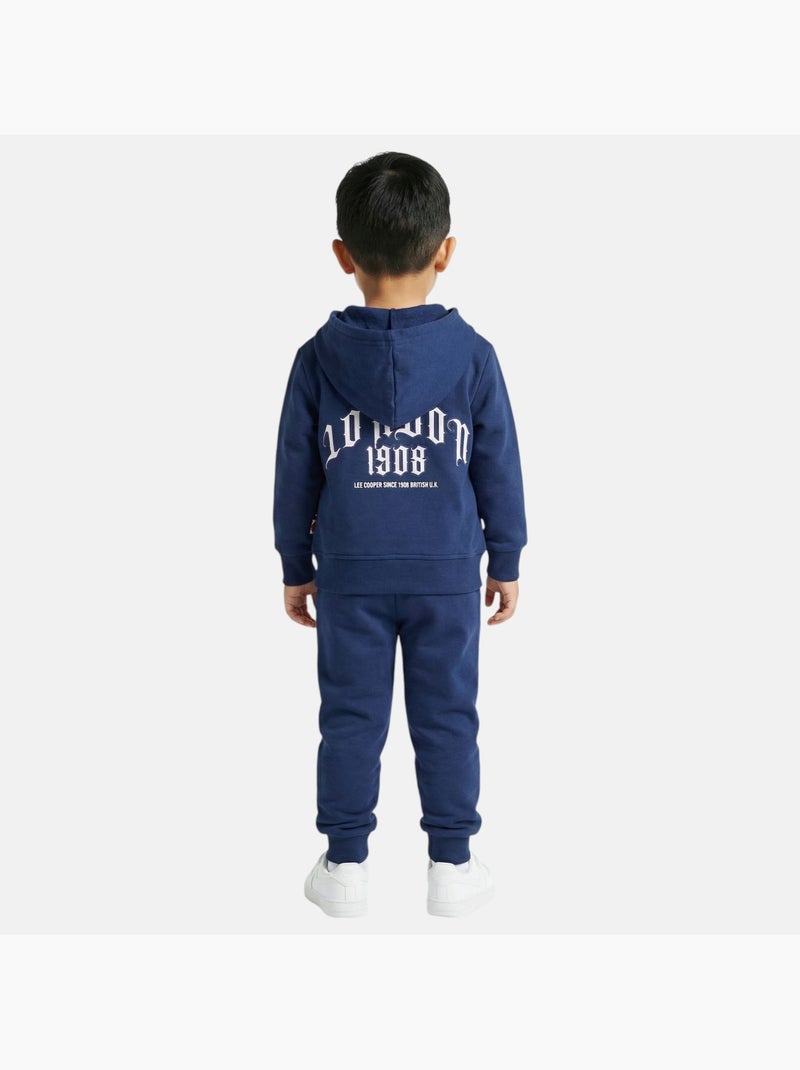 Lee Cooper - Conjunto infantil compuesto por chaqueta con capucha y cremallera y pantalón Azul marino - Kiabi