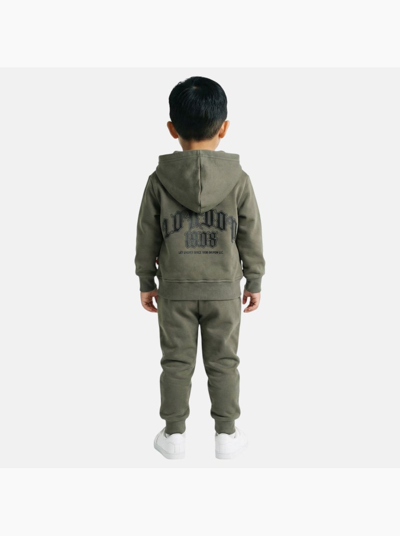 Lee Cooper - Conjunto infantil compuesto por chaqueta con capucha y cremallera y pantalón Caqui - Kiabi
