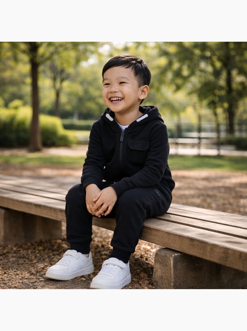 Lee Cooper - Conjunto infantil compuesto por chaqueta con capucha y cremallera y pantalón Negro - Kiabi