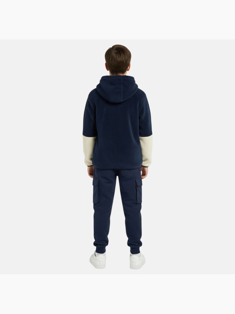 Lee Cooper - Conjunto infantil compuesto por sudadera con capucha y cremallera y pantalón Azul marino - Kiabi