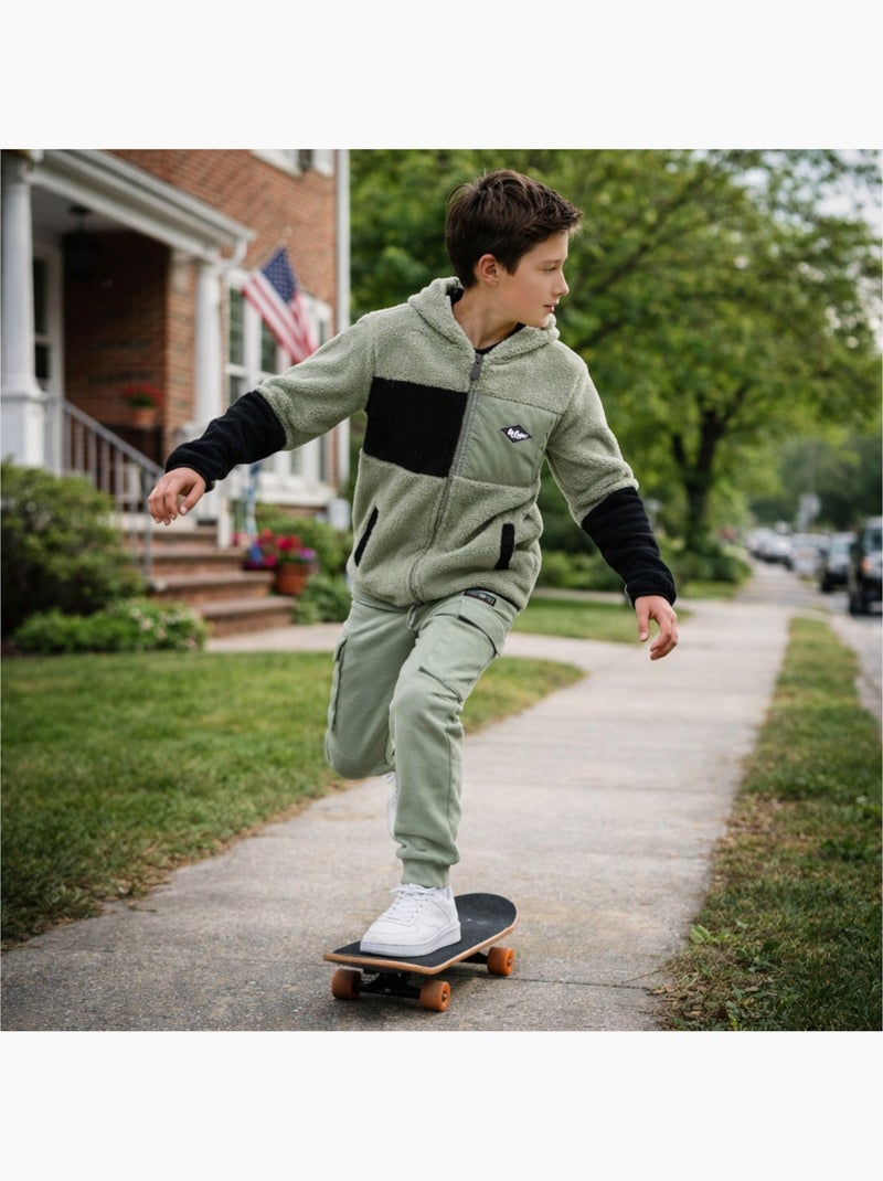 Lee Cooper - Conjunto infantil compuesto por sudadera con capucha y cremallera y pantalón Gris - Kiabi