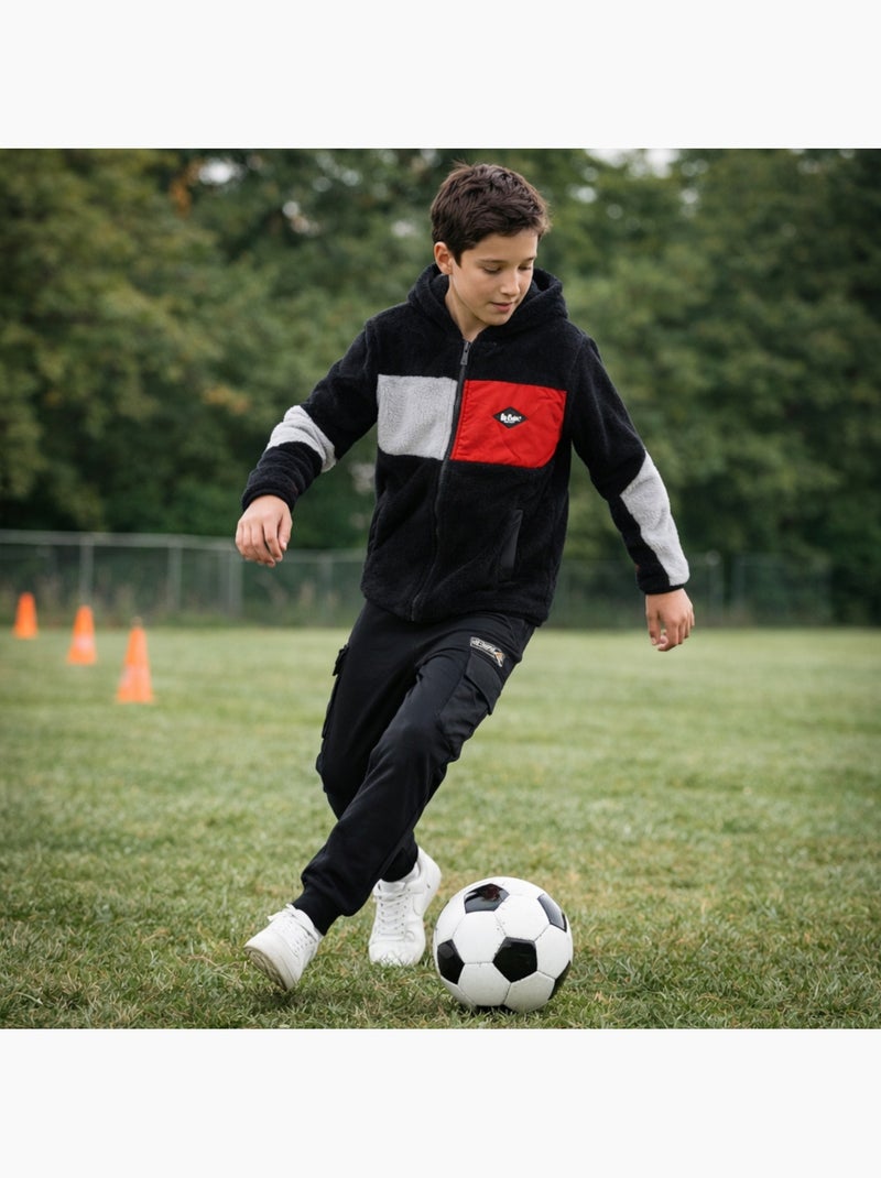Lee Cooper - Conjunto infantil compuesto por sudadera con capucha y cremallera y pantalón Negro - Kiabi