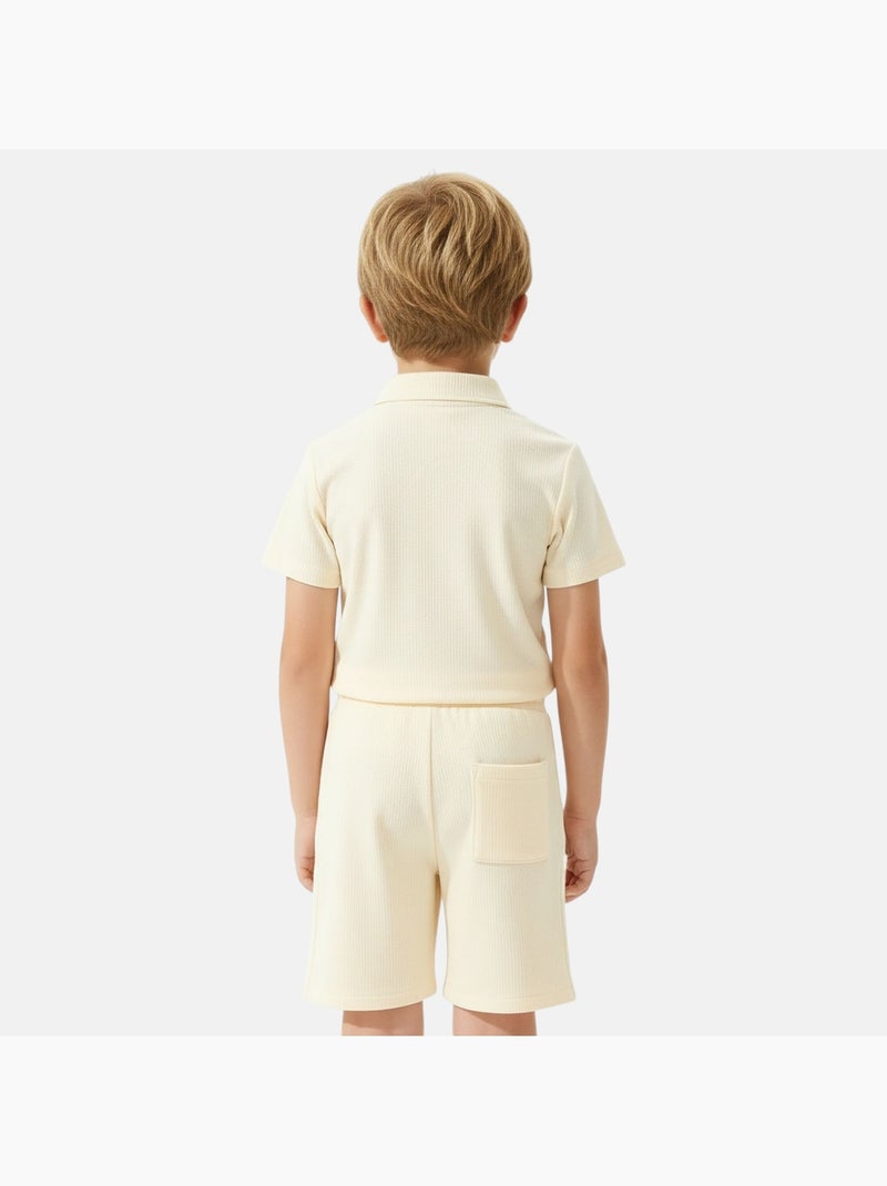 Lee Cooper - Conjunto infantil LEE COOPER compuesto por un polo de manga corta y un short a juego Beige - Kiabi