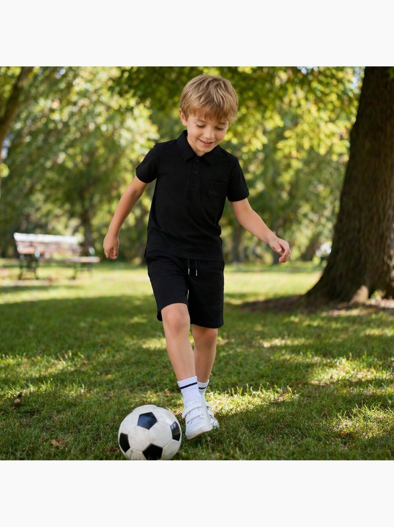 Lee Cooper - Conjunto infantil LEE COOPER compuesto por un polo de manga corta y un short a juego Negro - Kiabi