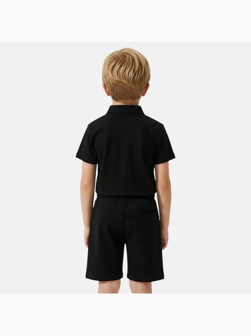 Lee Cooper - Conjunto infantil LEE COOPER compuesto por un polo de manga corta y un short a juego Negro - Kiabi