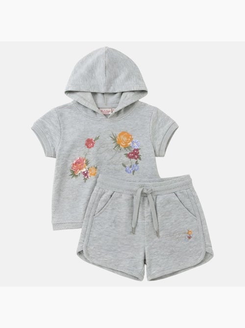 Lee Cooper - Conjunto niña camiseta de manga corta con cremallera y capucha y pantalón corto - Kiabi