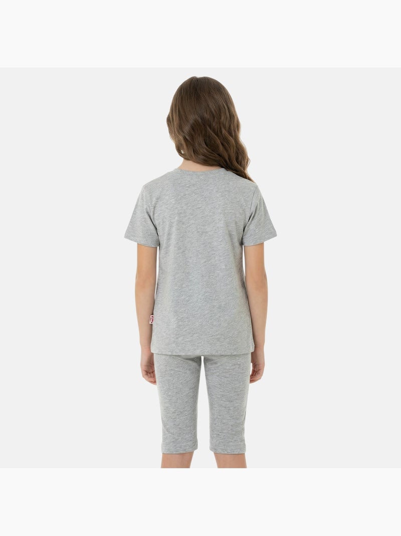 Lee Cooper - Conjunto niña camiseta de manga corta y bermuda Gris - Kiabi