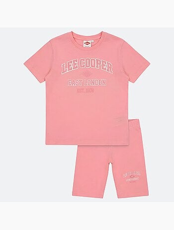 Lee Cooper - Conjunto niña camiseta de manga corta y bermuda