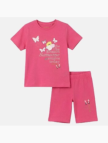 Lee Cooper - Conjunto niña camiseta de manga corta y bermuda