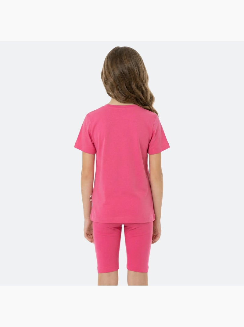 Lee Cooper - Conjunto niña camiseta de manga corta y bermuda Rosa fucsia - Kiabi