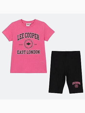 Lee Cooper - Conjunto niña camiseta de manga corta y bermuda