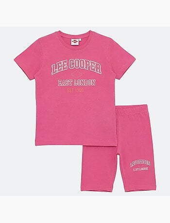 Lee Cooper - Conjunto niña camiseta de manga corta y bermuda